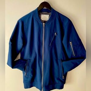 Your Neighbors royal blue bomber jacket in Medium